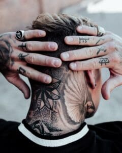 neck tattoo man