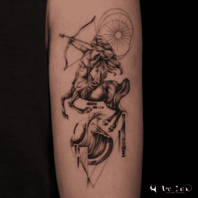 40+ Best Sagittarius Tattoos: Discover the Meaning Behind the Archer and  Get Inspired for Your Next Ink | Sagittarius tattoo designs, Sagittarius  tattoo, Leg tattoos