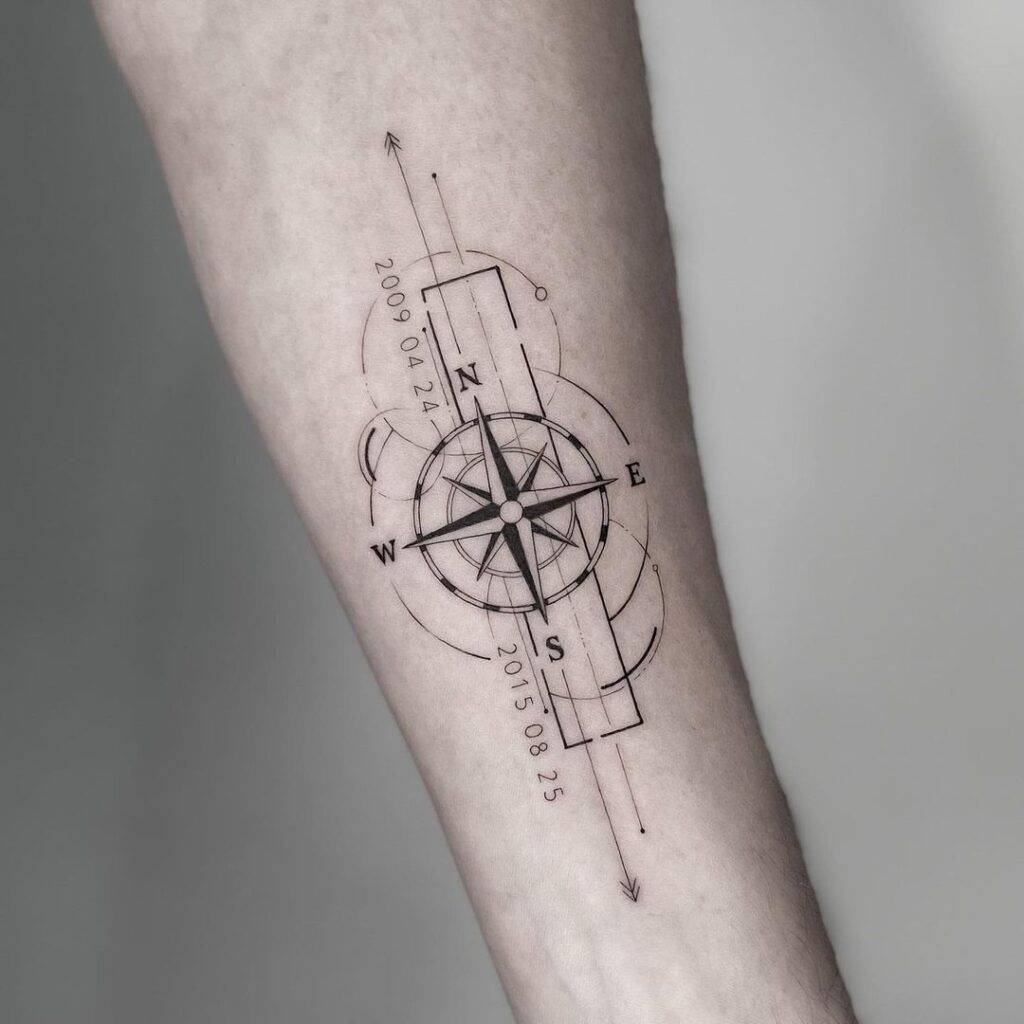 compass tattoo minimal